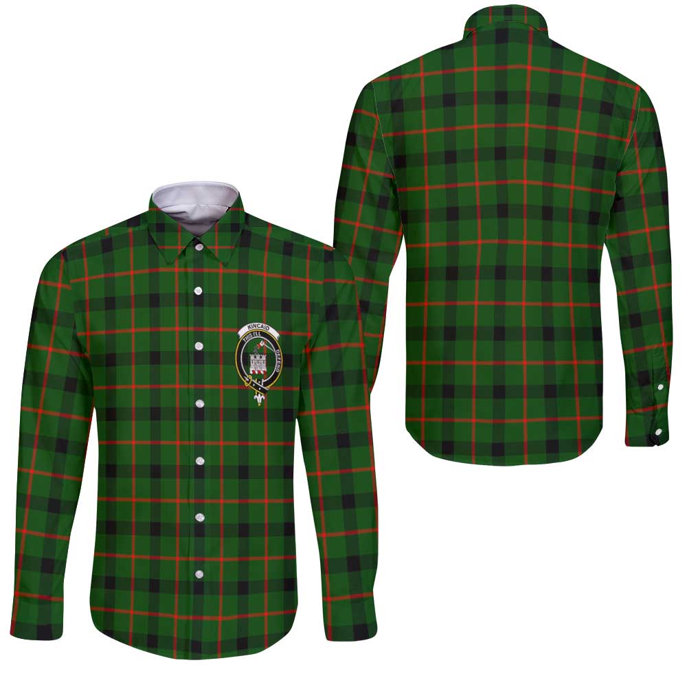 Clan Kincaid Tartan Long Sleeve Button Shirt Crest And Plaid Basic Style
