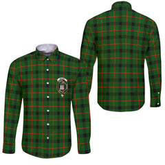 Clan Kincaid Tartan Long Sleeve Button Shirt Crest And Plaid Basic Style