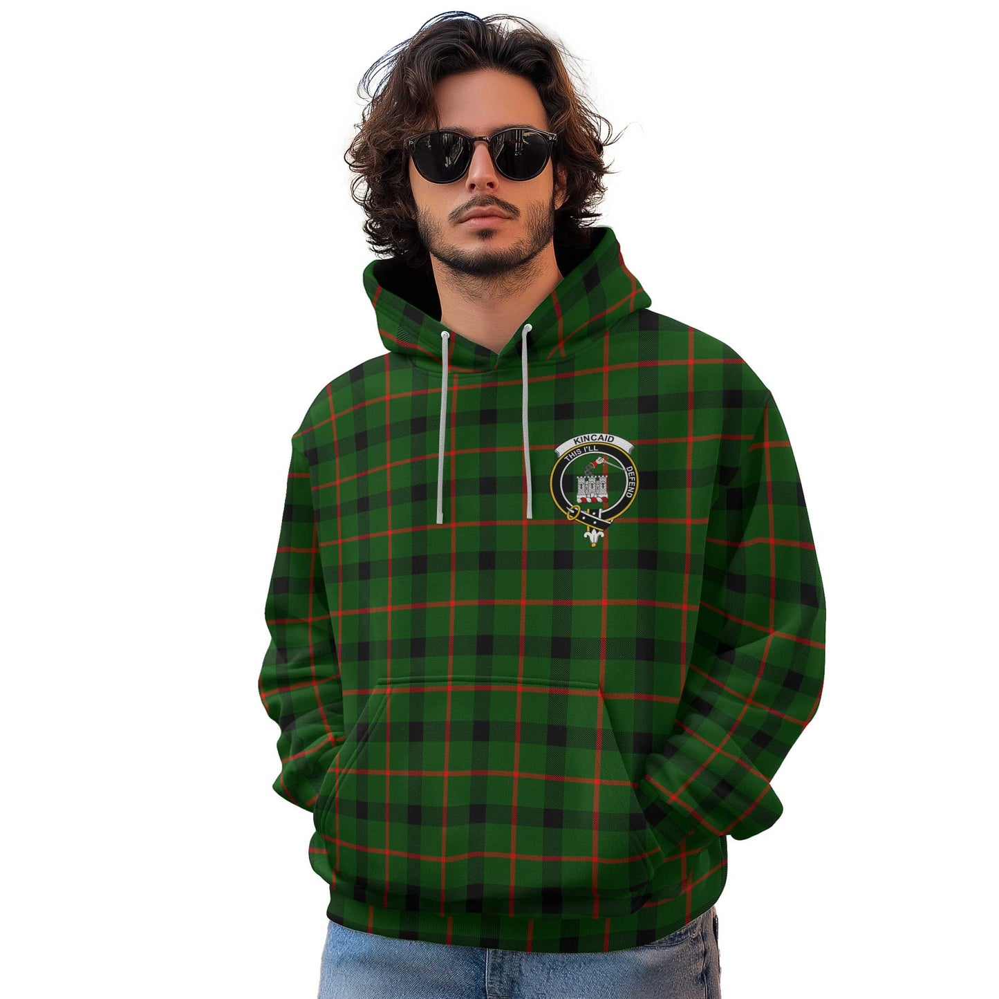 Clan Kincaid Tartan Men Hoodie Crest And Plaid Basic Style