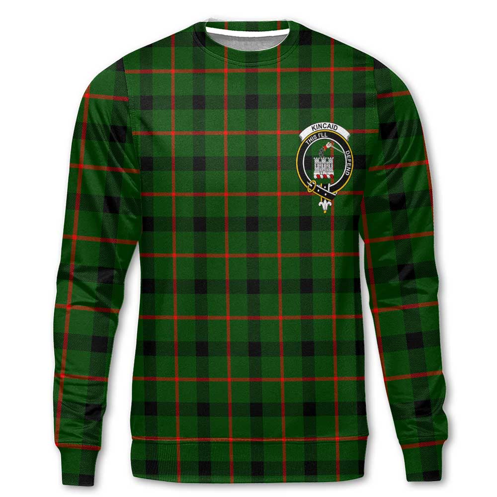 Clan Kincaid Tartan Men Sweatshirt Crest And Plaid Basic Style