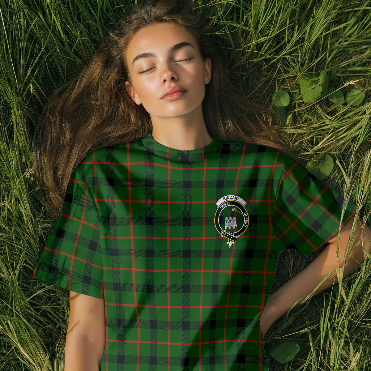 Clan Kincaid Tartan Women T Shirt Crest And Plaid Basic Style