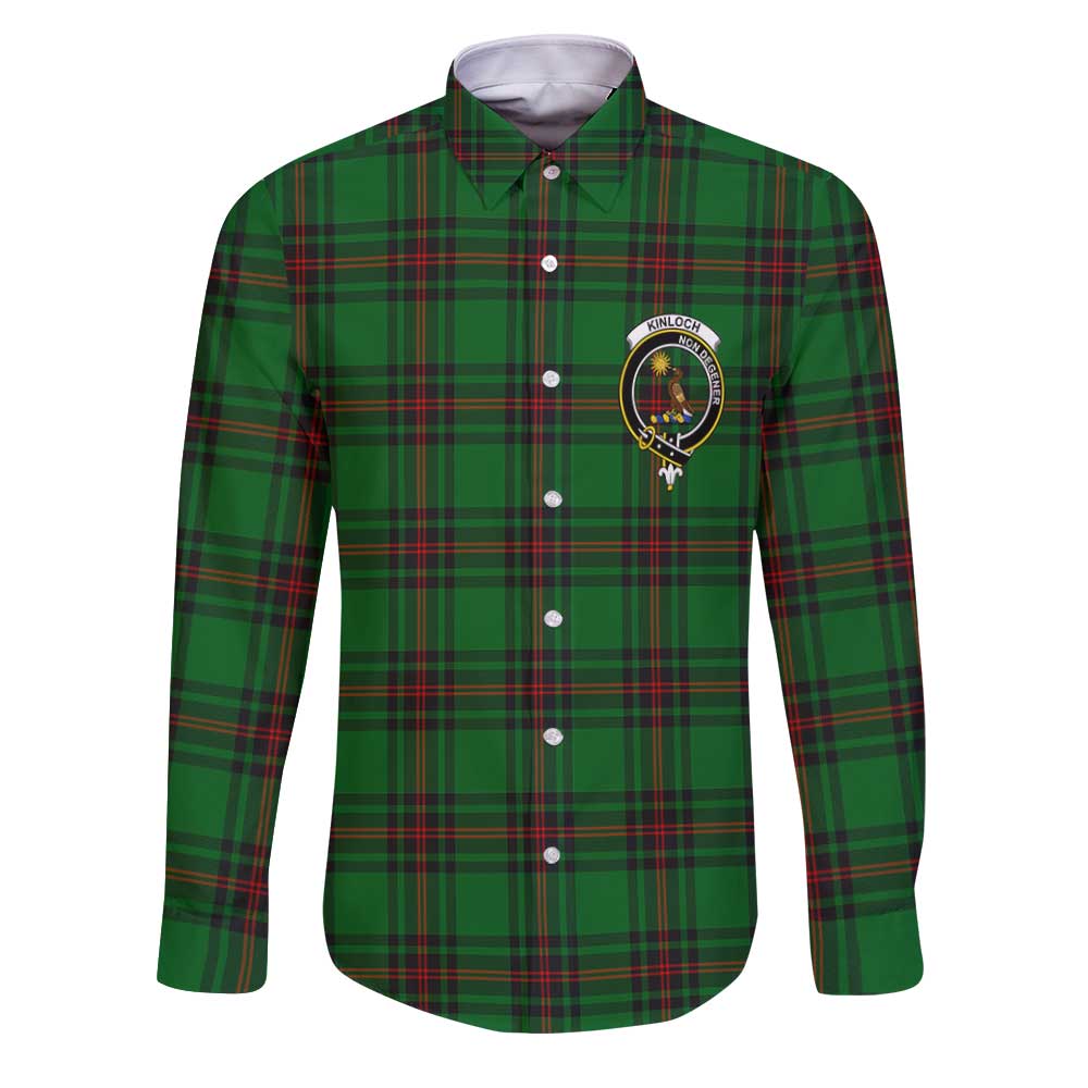 Clan Kinloch Tartan Long Sleeve Button Shirt Crest And Plaid Basic Style