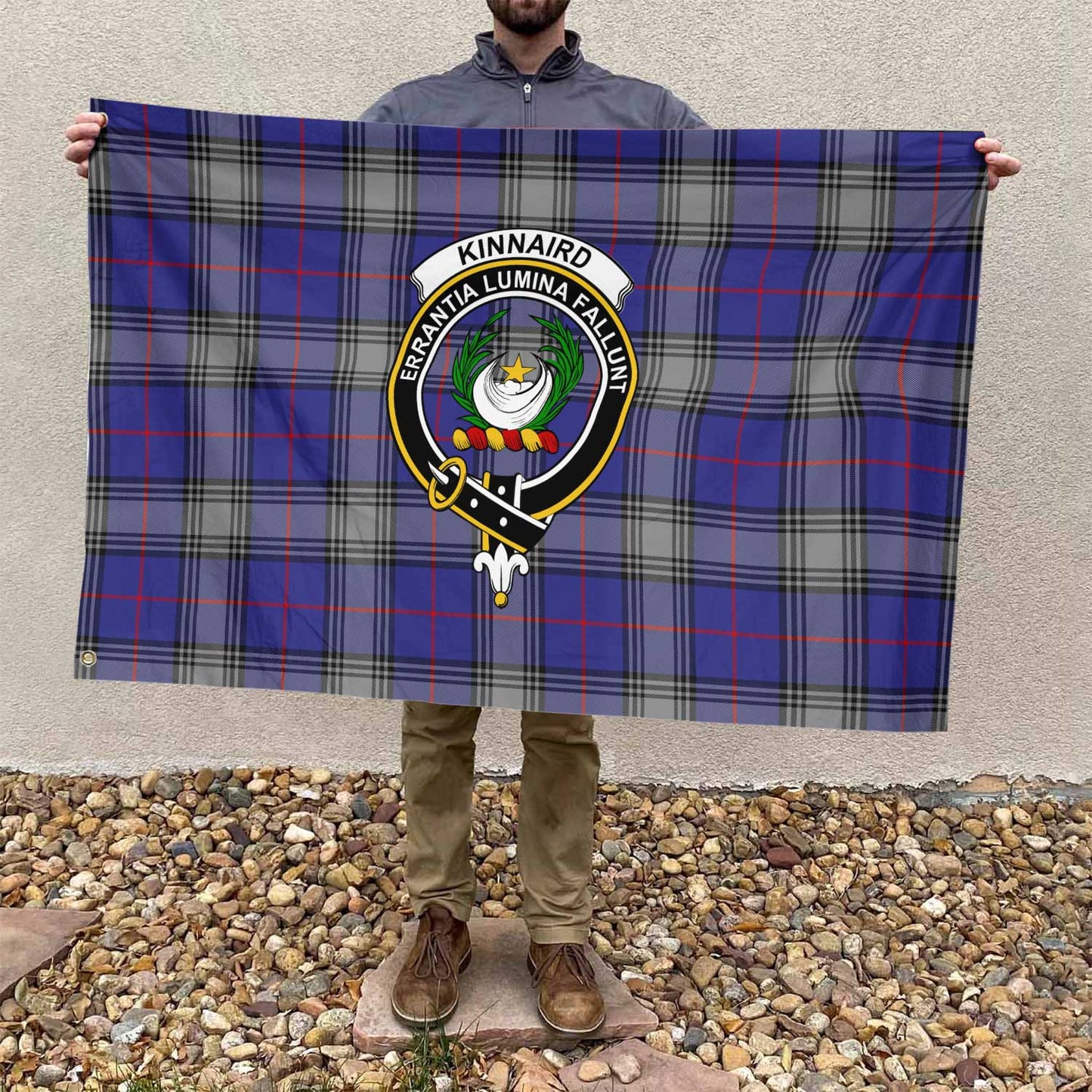 Clan Kinnaird Tartan Flag Crest And Plaid Basic Style