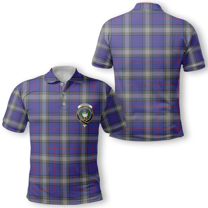 Clan Kinnaird Tartan Golf Men Polo Shirt Crest And Plaid Basic Style