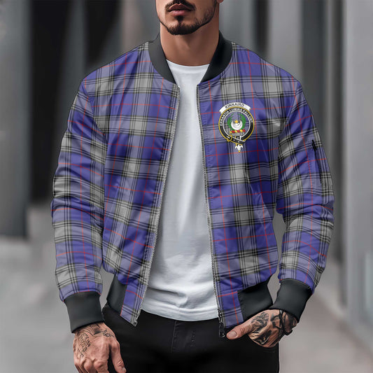 Clan Kinnaird Tartan Men Bomber Jacket Crest And Plaid Basic Style