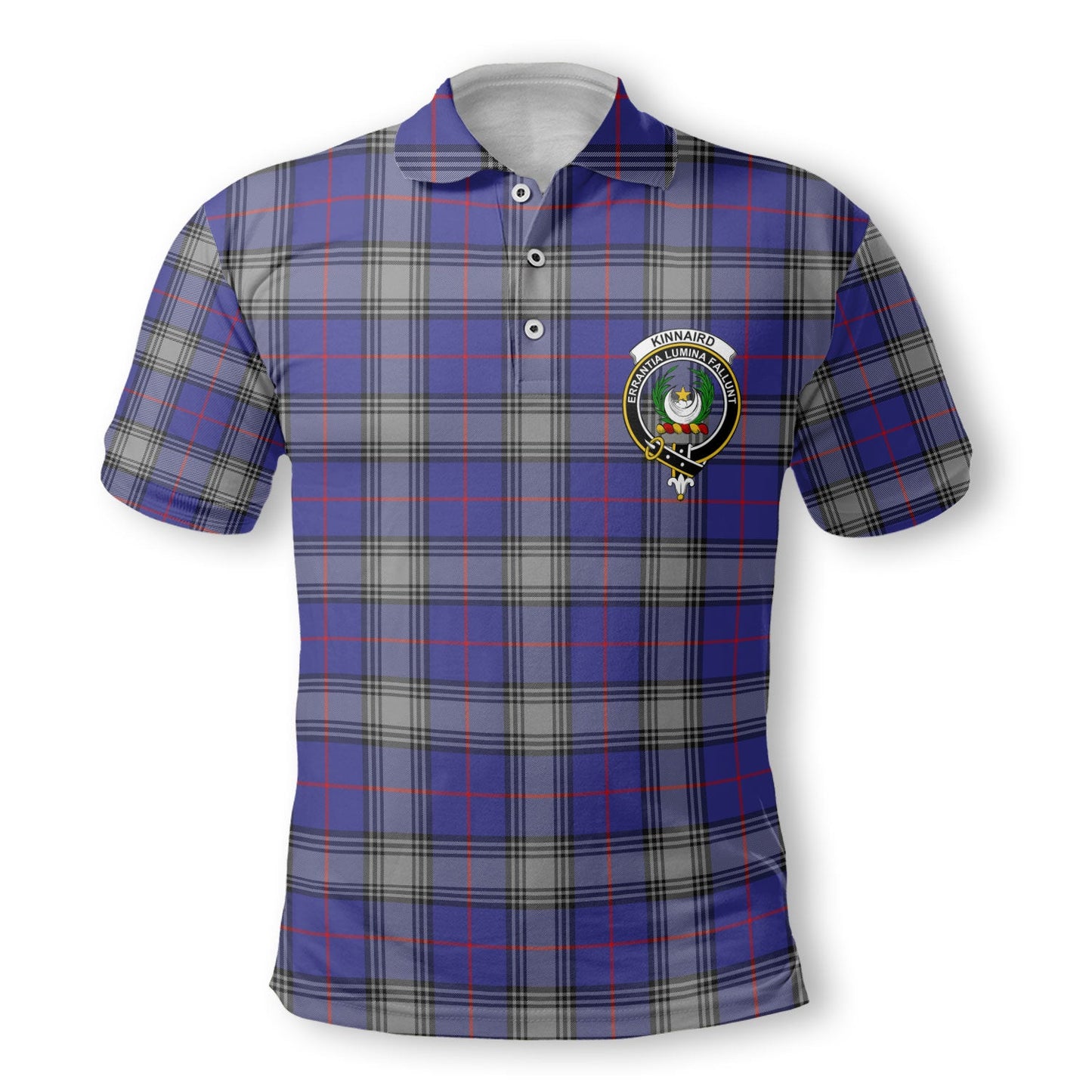 Clan Kinnaird Tartan Men Polo Shirt Crest And Plaid Basic Style