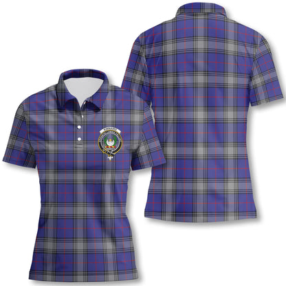 Clan Kinnaird Tartan Women Polo Shirt Crest And Plaid Basic Style