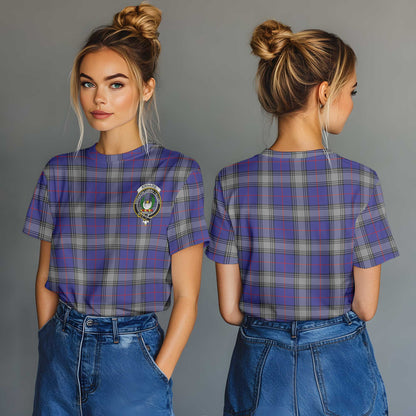 Clan Kinnaird Tartan Women T Shirt Crest And Plaid Basic Style