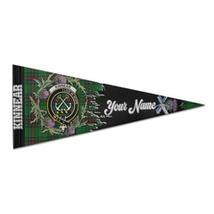 Clan Kinnear Tartan Felt Pennant Crest And Plaid Basic Style