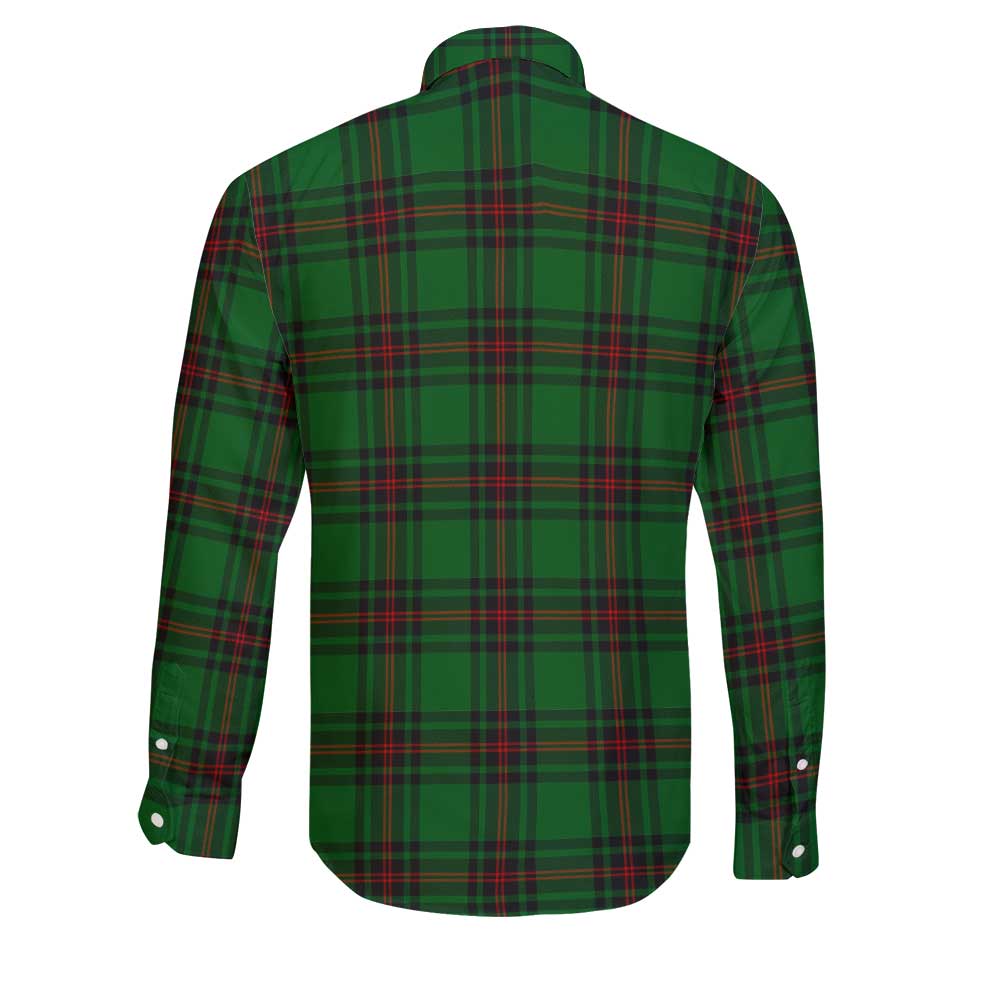 Clan Kinnear Tartan Long Sleeve Button Shirt Crest And Plaid Basic Style