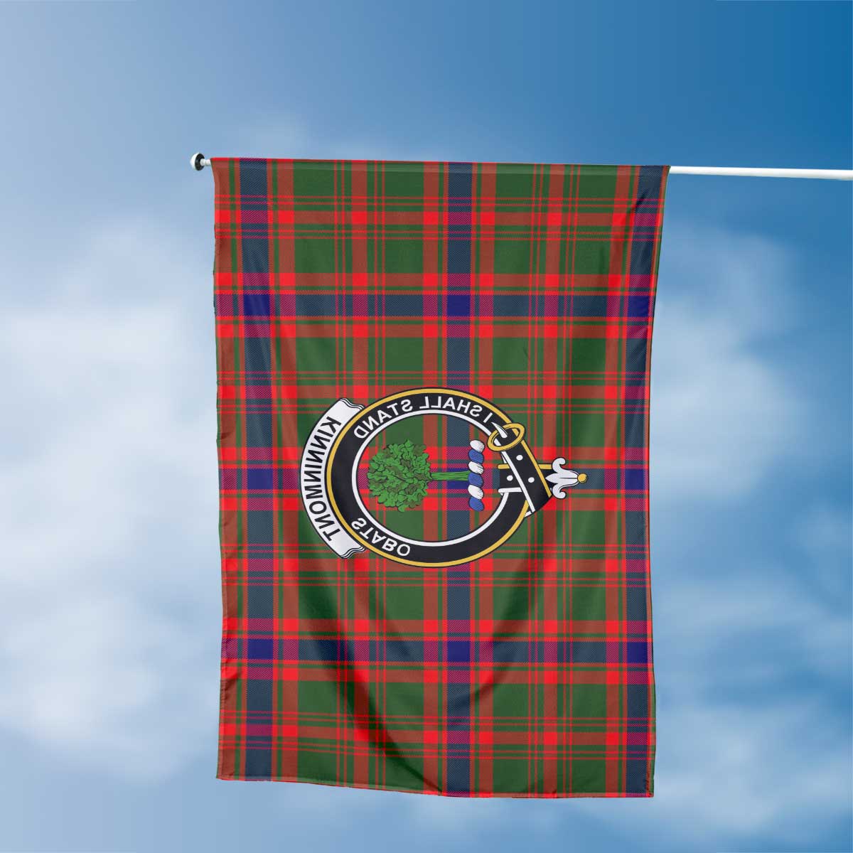 Clan Kinninmont Tartan Flag Crest And Plaid Basic Style