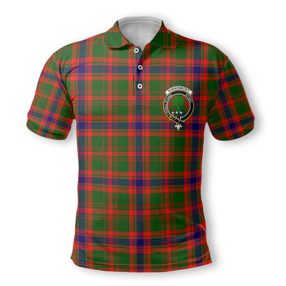 Clan Kinninmont Tartan Golf Men Polo Shirt Crest And Plaid Basic Style