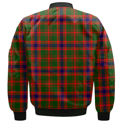 Clan Kinninmont Tartan Men Bomber Jacket Crest And Plaid Basic Style