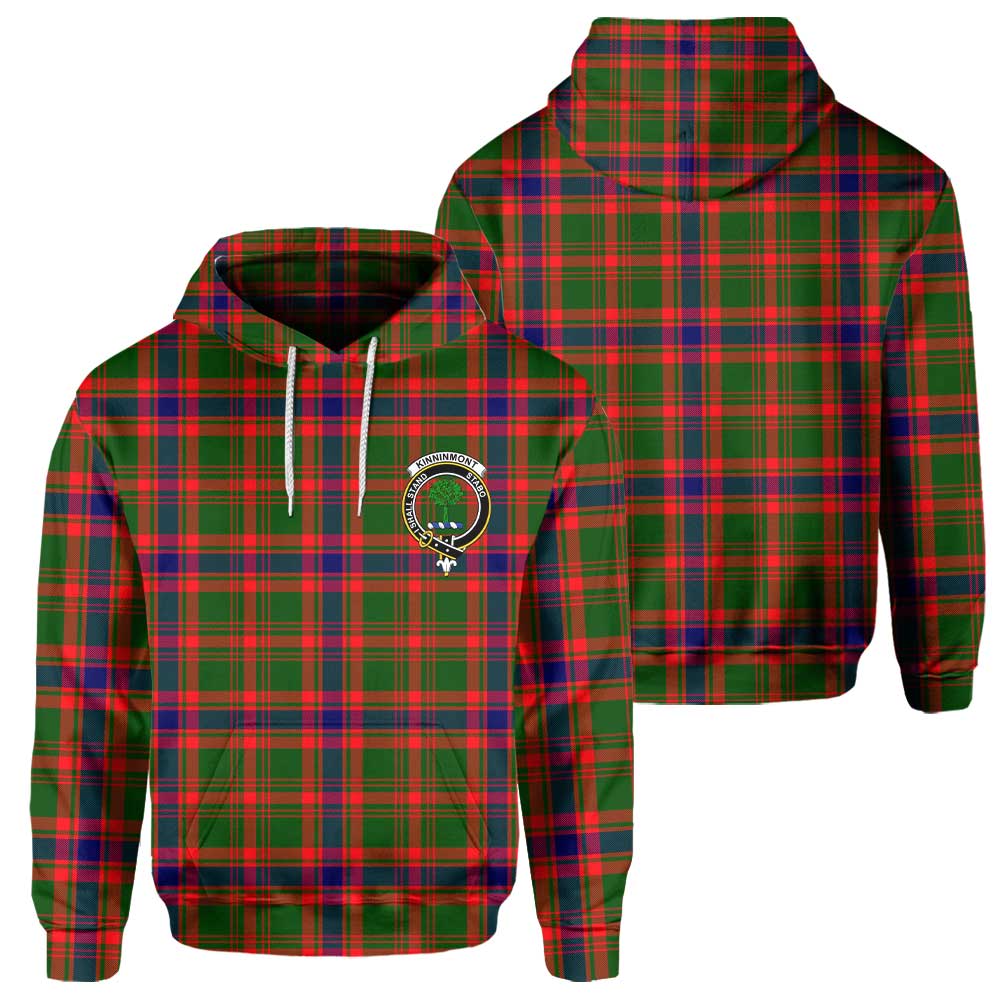 Clan Kinninmont Tartan Men Hoodie Crest And Plaid Basic Style