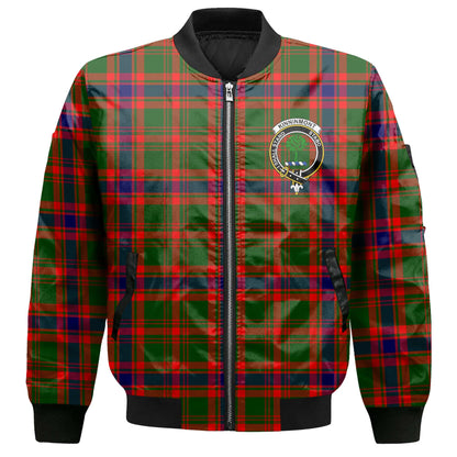 Clan Kinninmont Tartan Women Bomber Jacket Crest And Plaid Basic Style