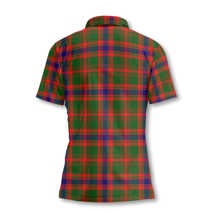 Clan Kinninmont Tartan Women Polo Shirt Crest And Plaid Basic Style