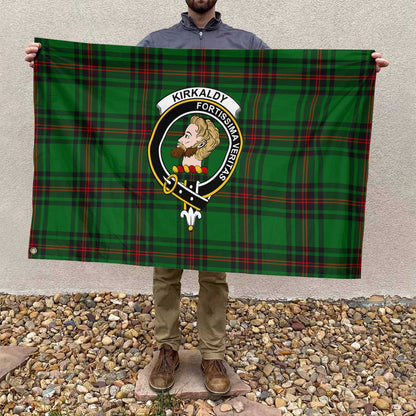 Clan Kirkaldy Tartan Flag Crest And Plaid Basic Style