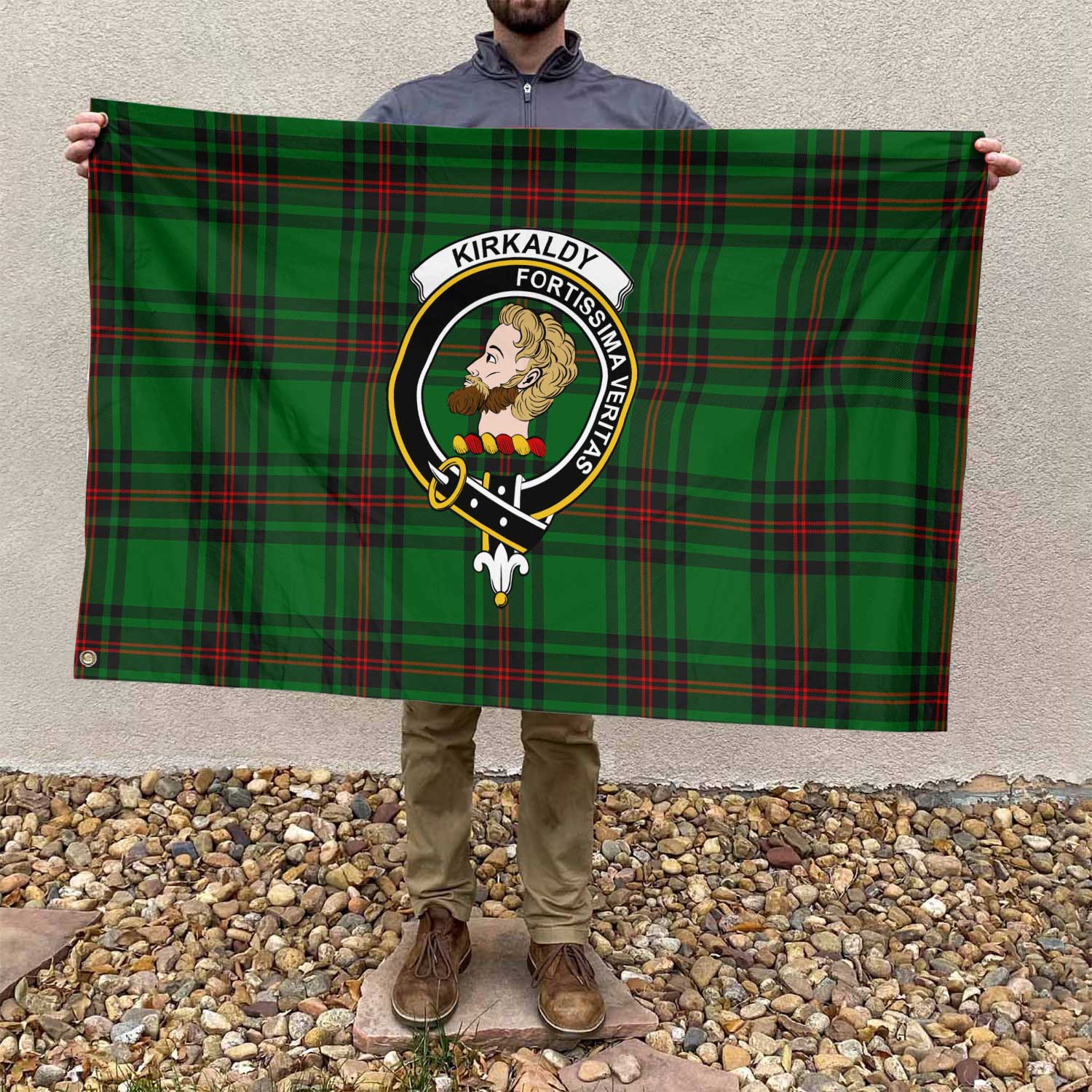 Clan Kirkaldy Tartan Flag 1 Crest And Plaid Basic Style Tartan House Flag Crest And Plaid Basic Style