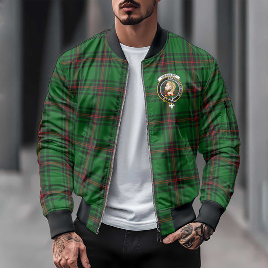 Clan Kirkaldy Tartan Men Bomber Jacket Crest And Plaid Basic Style