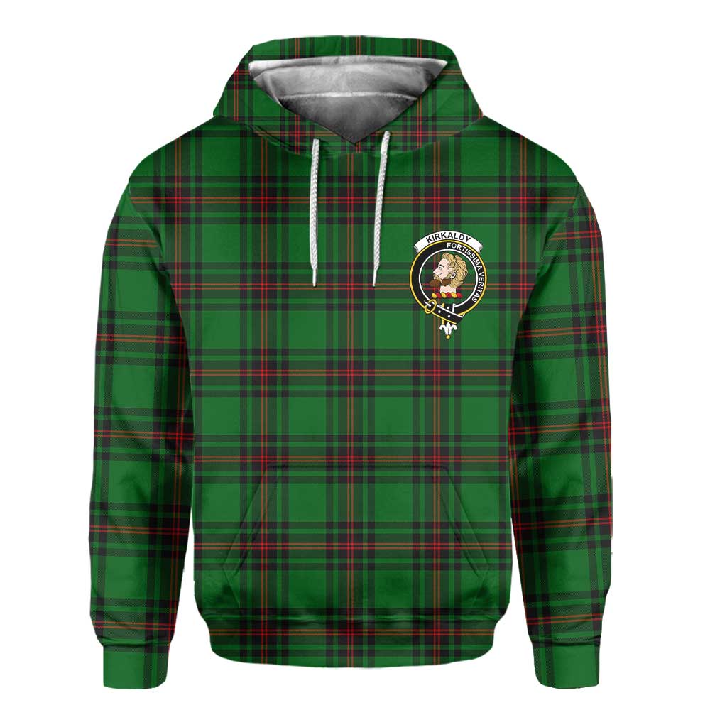 Clan Kirkaldy Tartan Men Hoodie Crest And Plaid Basic Style