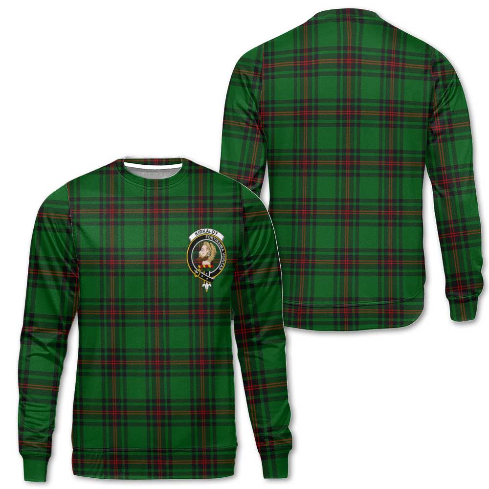 Clan Kirkaldy Tartan Men Sweatshirt Crest And Plaid Basic Style