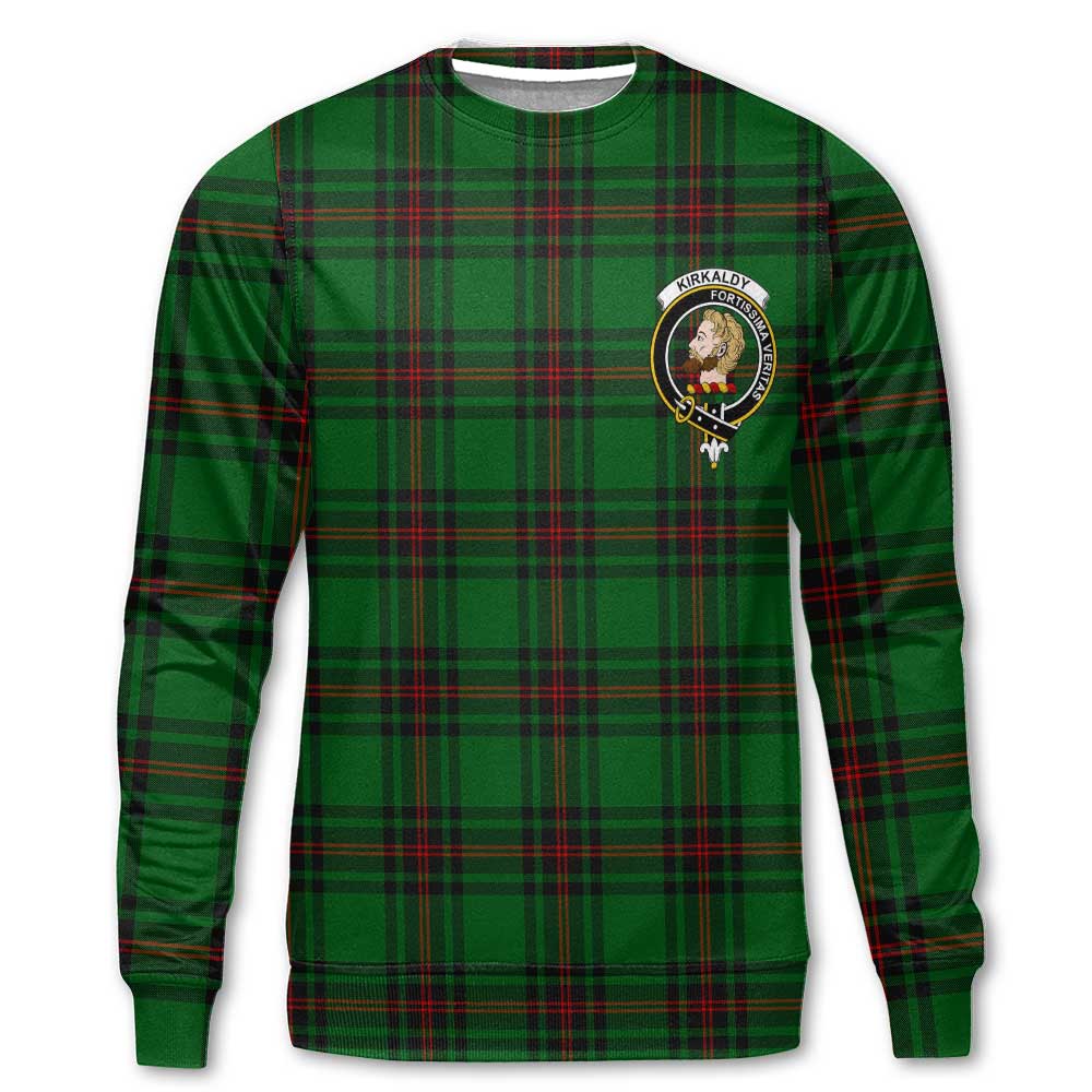 Clan Kirkaldy Tartan Men Sweatshirt Crest And Plaid Basic Style