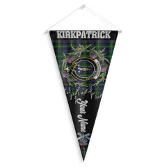 Clan Kirkpatrick Tartan Felt Pennant Crest And Plaid Basic Style