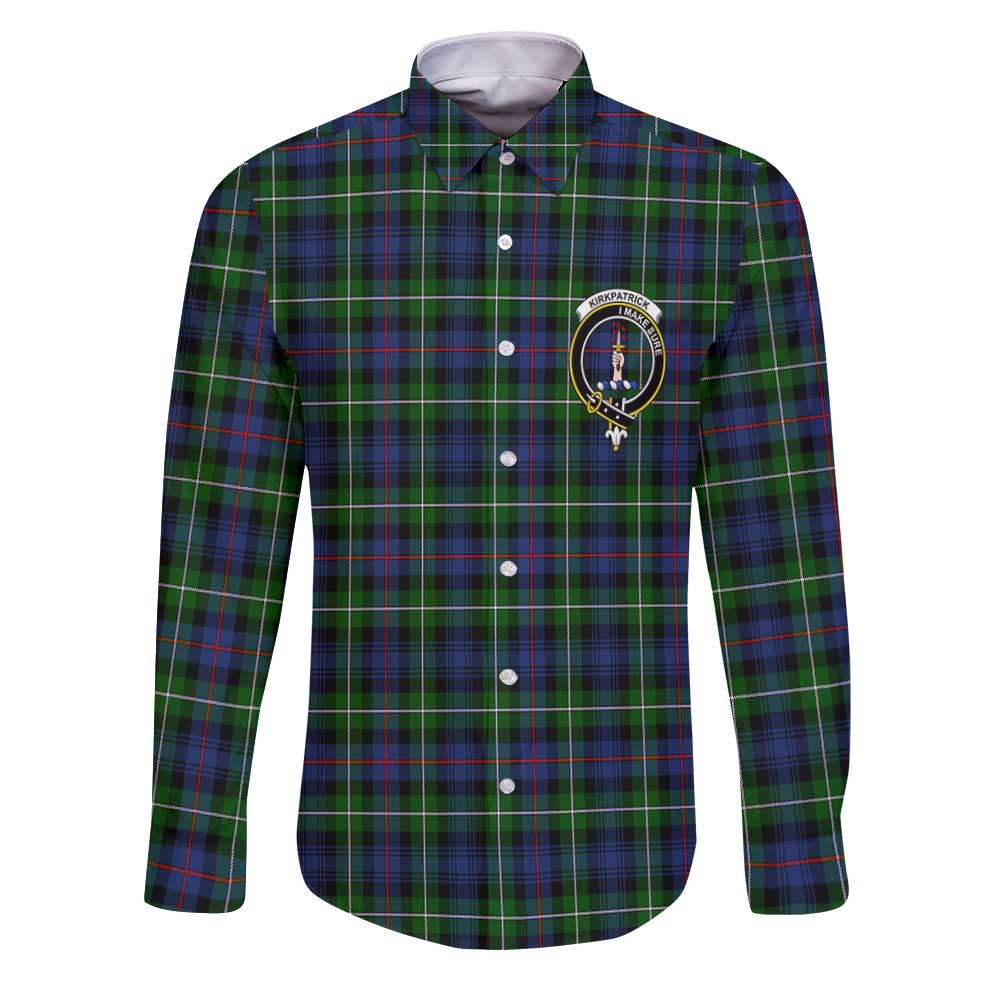 Clan Kirkpatrick Tartan Long Sleeve Button Shirt Crest And Plaid Basic Style