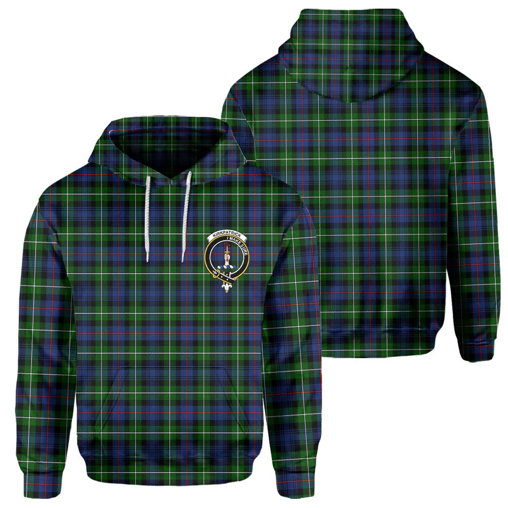 Clan Kirkpatrick Tartan Men Hoodie Crest And Plaid Basic Style