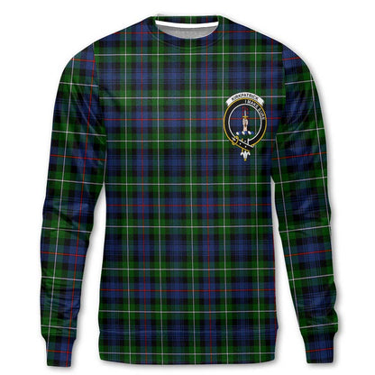 Clan Kirkpatrick Tartan Men Sweatshirt Crest And Plaid Basic Style