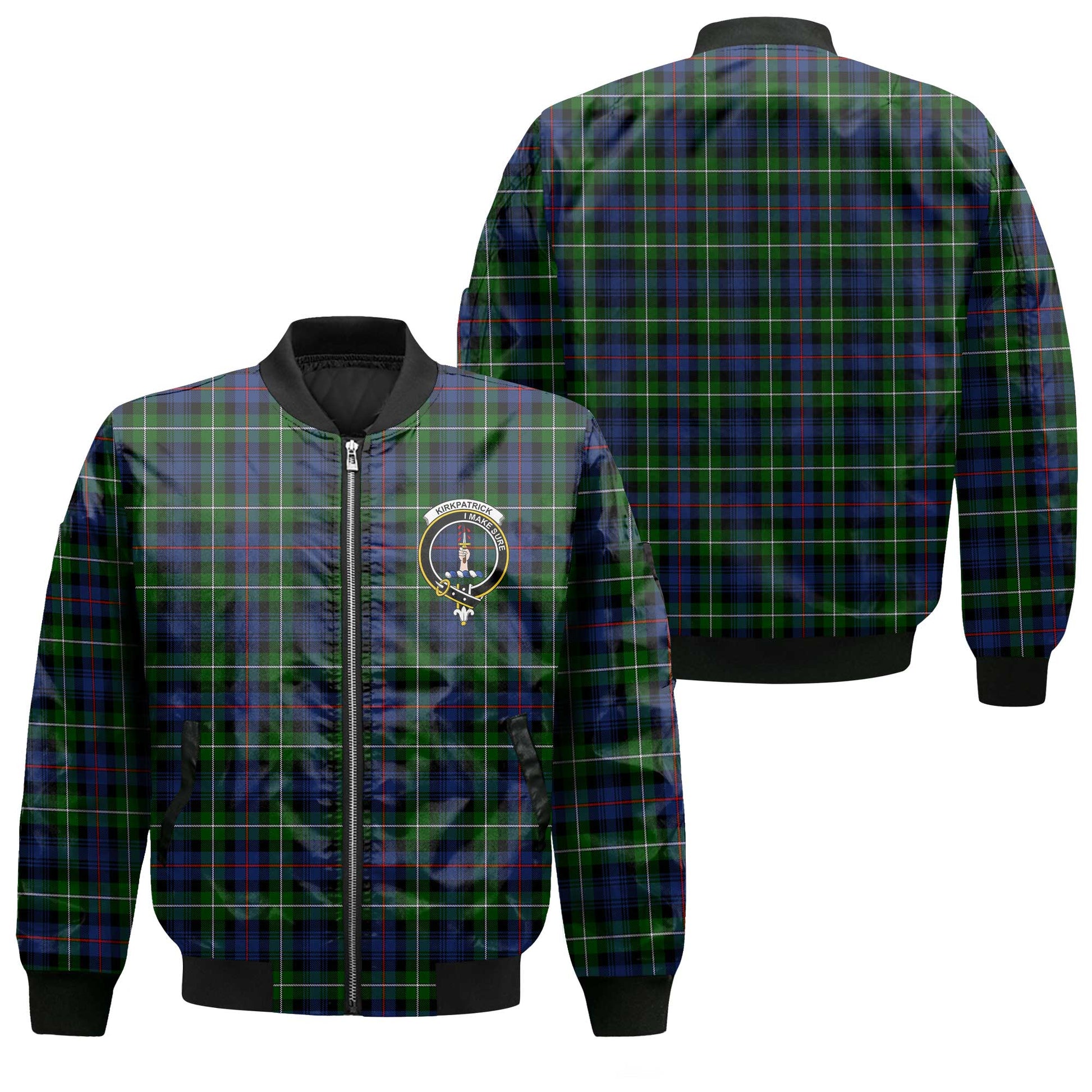 Clan Kirkpatrick Tartan Women Bomber Jacket Crest And Plaid Basic Style