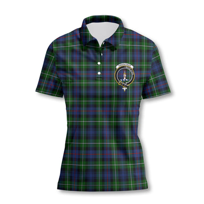 Clan Kirkpatrick Tartan Women Polo Shirt Crest And Plaid Basic Style