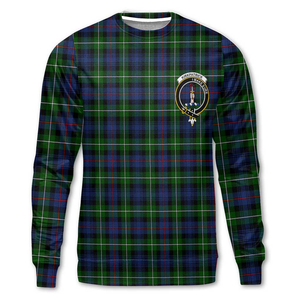 Clan Kirkpatrick Tartan Women Sweatshirt Crest And Plaid Basic Style