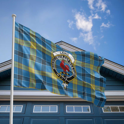 Clan Laing Tartan Flag Crest And Plaid Basic Style