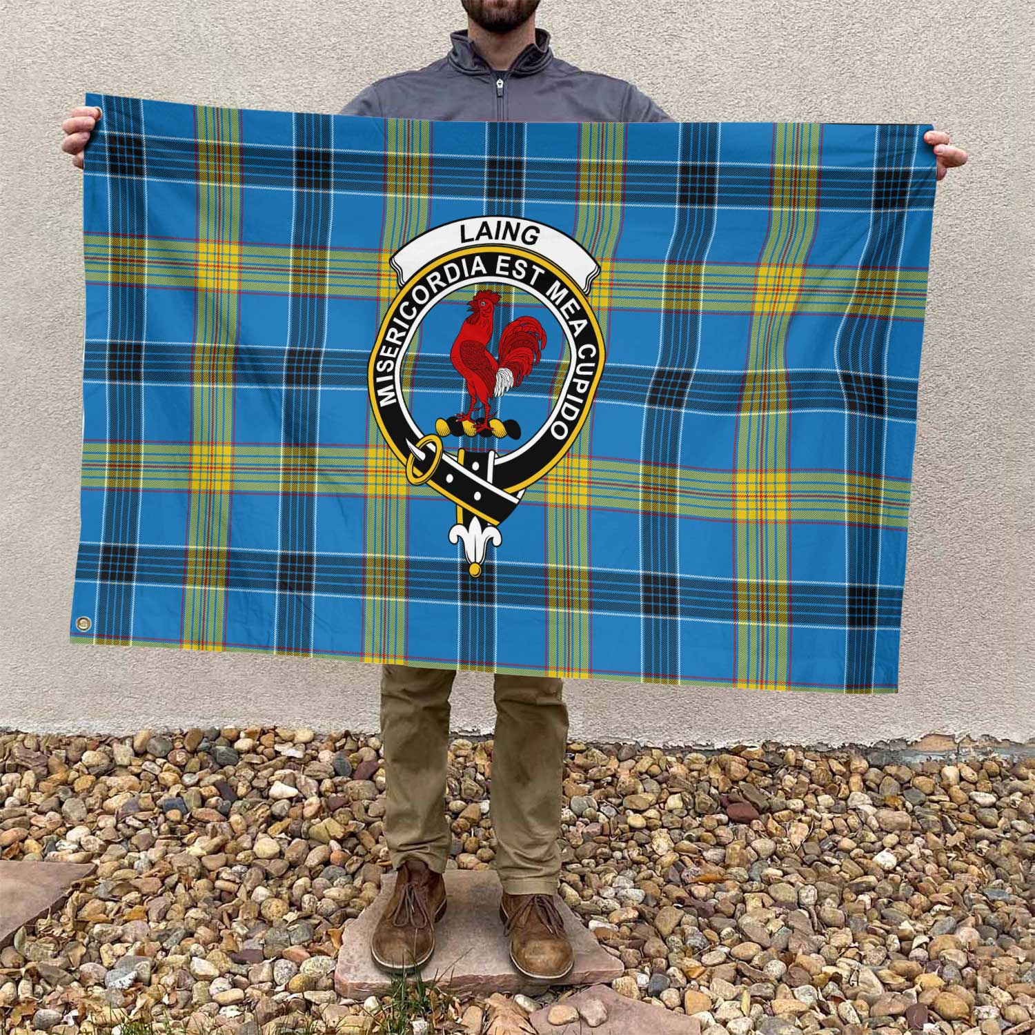 Clan Laing Tartan Flag 1 Crest And Plaid Basic Style Tartan House Flag Crest And Plaid Basic Style