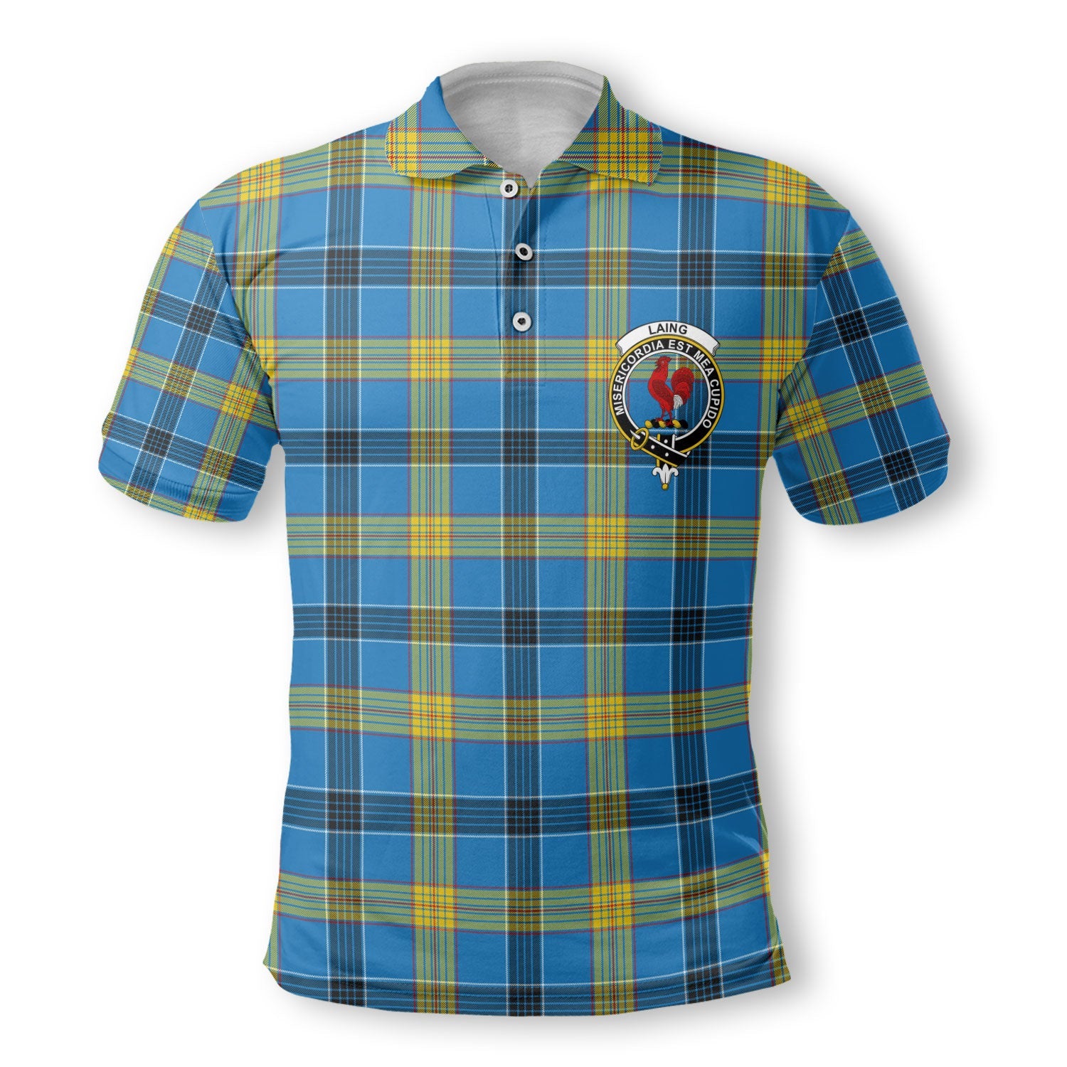 Clan Laing Tartan Golf Men Polo Shirt Crest And Plaid Basic Style