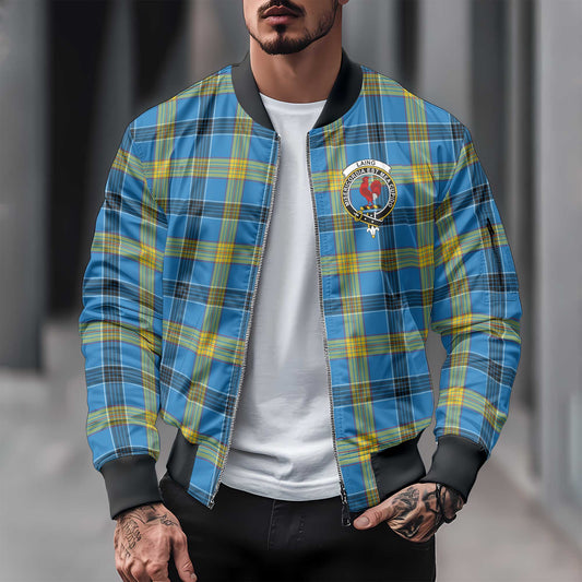 Clan Laing Tartan Men Bomber Jacket Crest And Plaid Basic Style