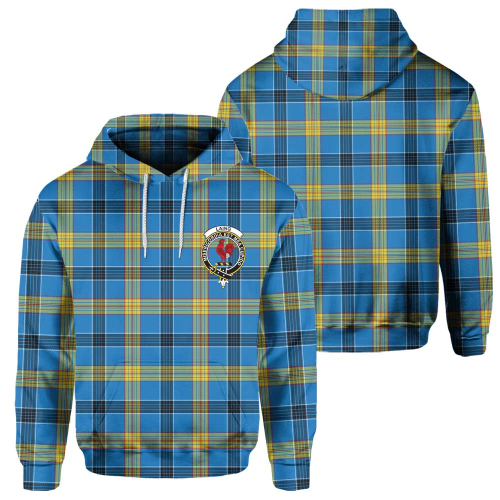 Clan Laing Tartan Men Hoodie Crest And Plaid Basic Style