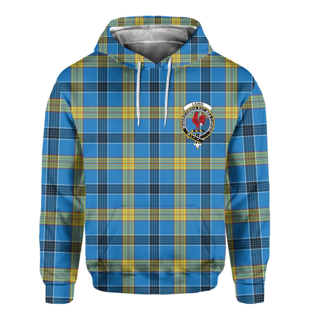 Clan Laing Tartan Men Hoodie Crest And Plaid Basic Style