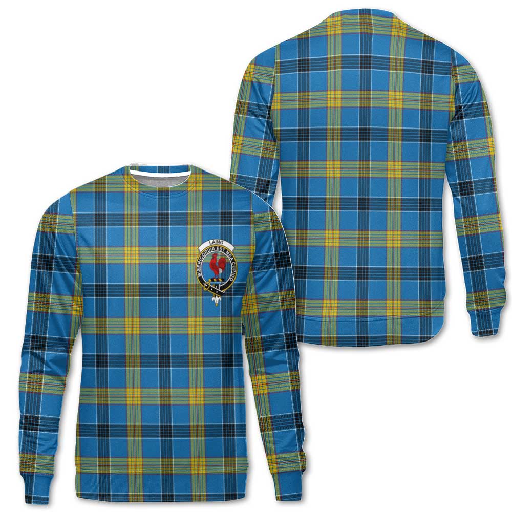 Clan Laing Tartan Men Sweatshirt Crest And Plaid Basic Style