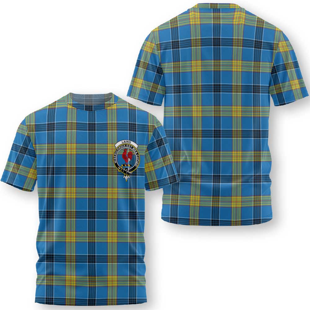 Clan Laing Tartan Men T Shirt Crest And Plaid Basic Style