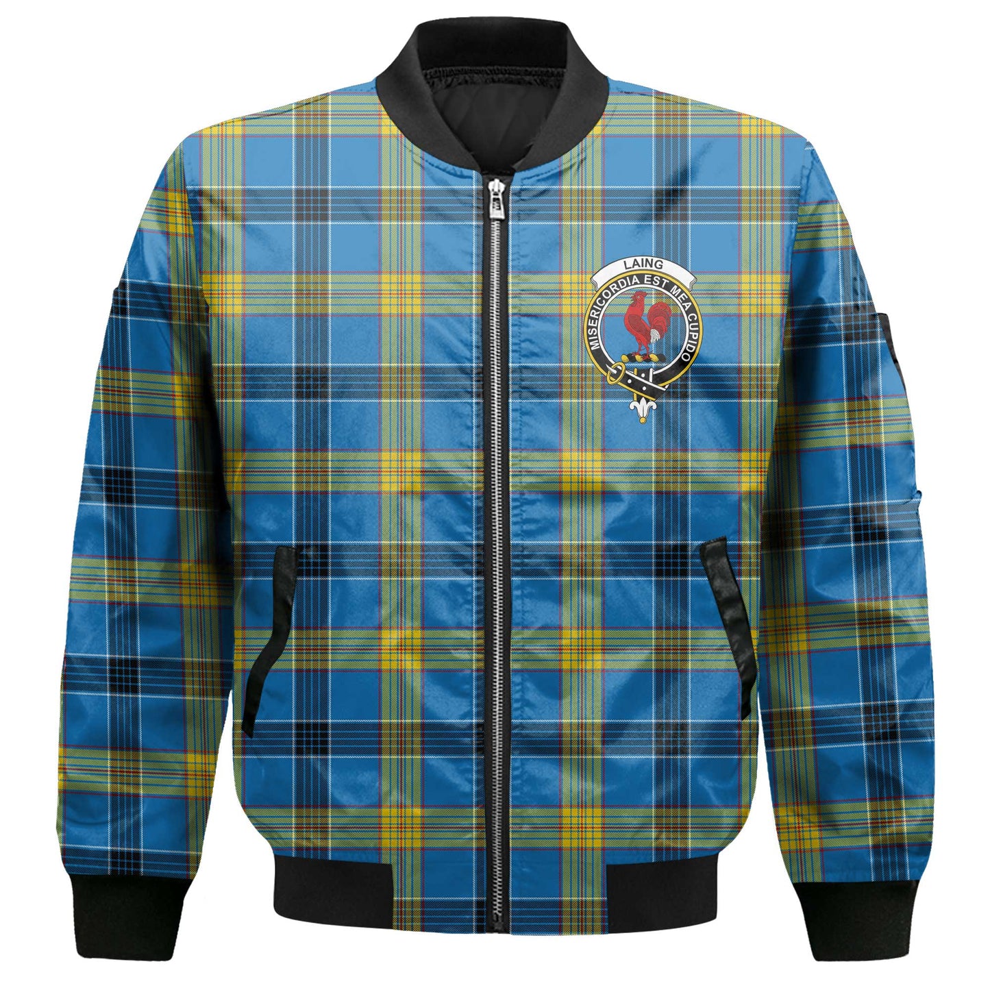 Clan Laing Tartan Women Bomber Jacket Crest And Plaid Basic Style