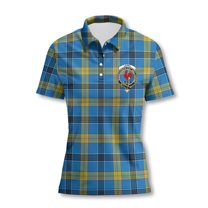 Clan Laing Tartan Women Polo Shirt Crest And Plaid Basic Style