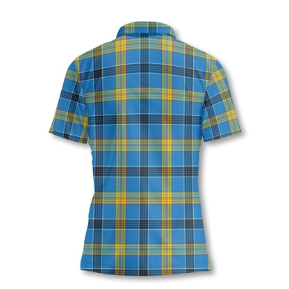 Clan Laing Tartan Women Polo Shirt Crest And Plaid Basic Style