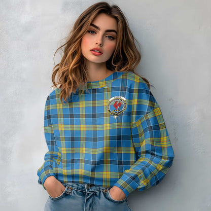 Clan Laing Tartan Women Sweatshirt Crest And Plaid Basic Style