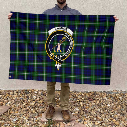 Clan Lammie Tartan Flag Crest And Plaid Basic Style