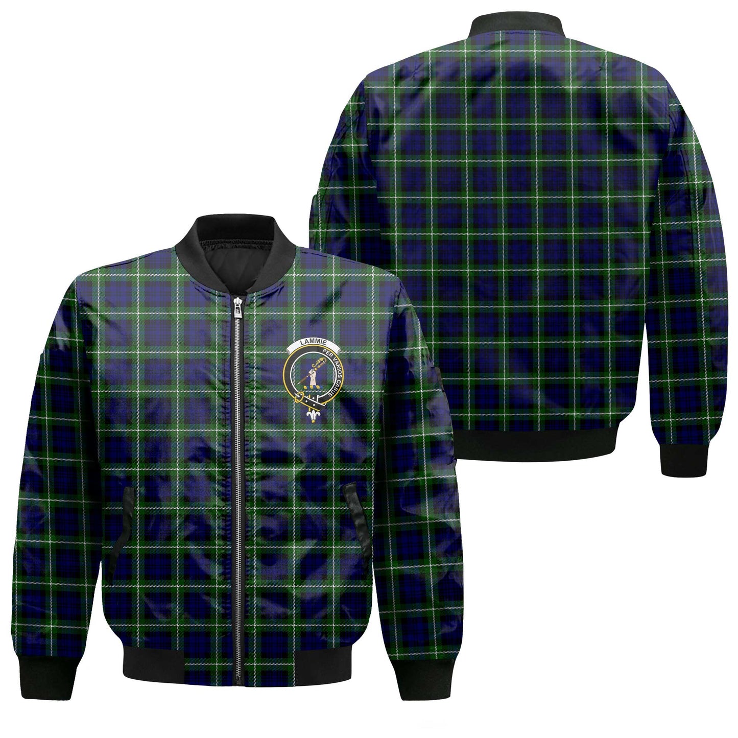 Clan Lammie Tartan Men Bomber Jacket Crest And Plaid Basic Style