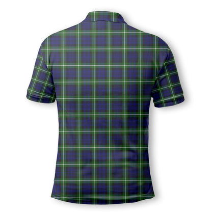 Clan Lammie Tartan Men Polo Shirt Crest And Plaid Basic Style