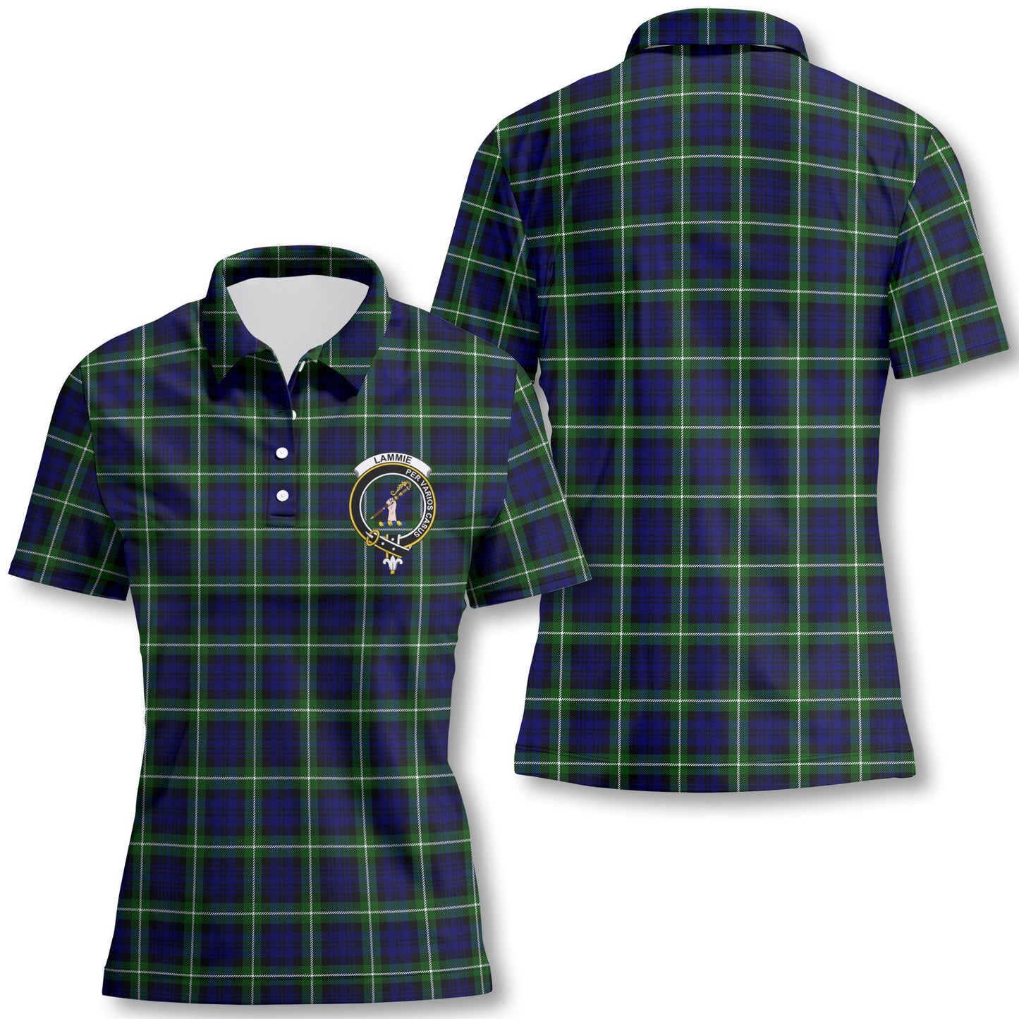 Clan Lammie Tartan Women Polo Shirt Crest And Plaid Basic Style