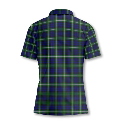 Clan Lammie Tartan Women Polo Shirt Crest And Plaid Basic Style